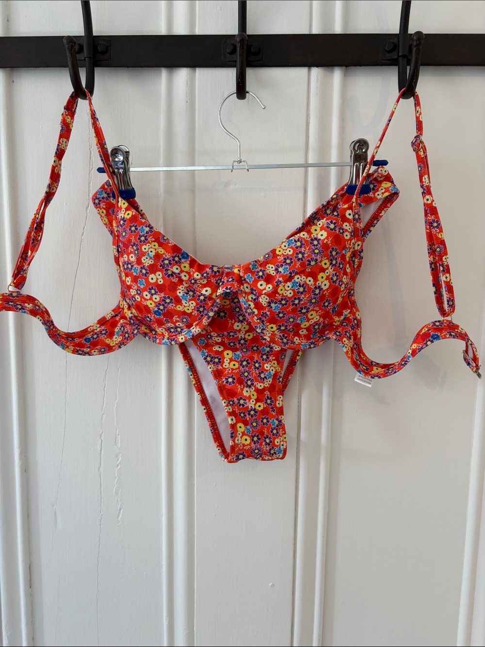 Red Floral Underwire Bikini Set